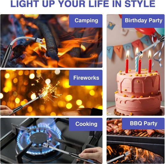 Rechargeable Electric Plasma Lighter – USB Flexible Neck Windproof Candle & Kitchen Lighter