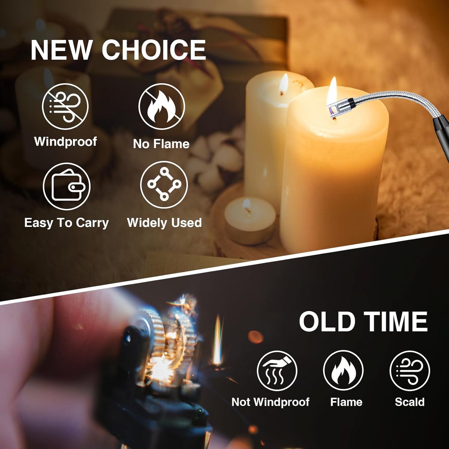 Rechargeable Electric Plasma Lighter – USB Flexible Neck Windproof Candle & Kitchen Lighter