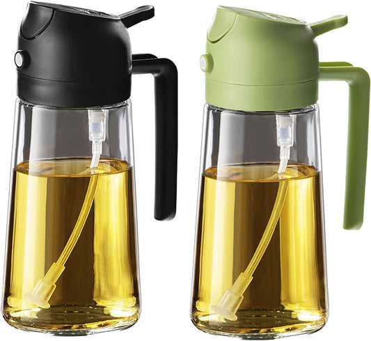 Premium Glass Oil Dispenser Bottle with Automatic Flip Lid – Leakproof Kitchen Oil Pourer