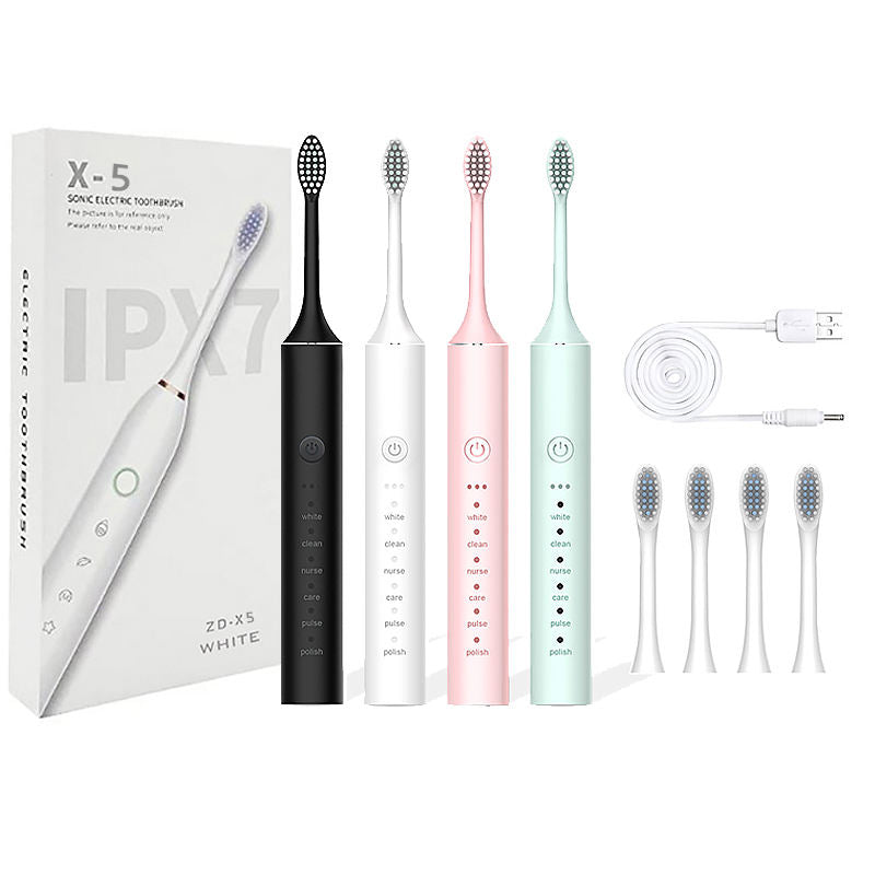 Dentonex Rechargeable Electric Toothbrush, 3 Cleaning Modes, 4 Brush Heads, Easy to carry