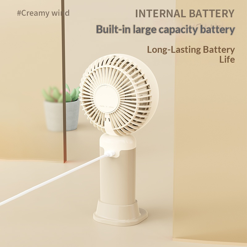 Premium Portable Rechargeable Mini Fan – USB Handheld & Desktop Cooling Fan with 3 Speed Modes