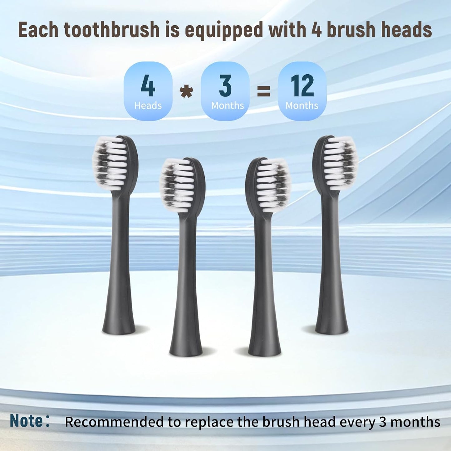 Dentonex Rechargeable Electric Toothbrush, 3 Cleaning Modes, 4 Brush Heads, Easy to carry