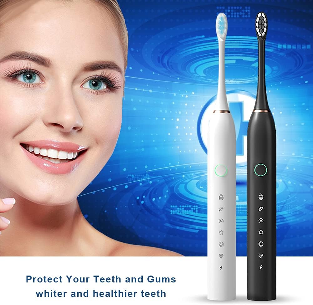 Dentonex Rechargeable Electric Toothbrush, 3 Cleaning Modes, 4 Brush Heads, Easy to carry