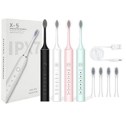 X-5 Sonic Electric Toothbrush | 6 Brushing Modes | IPX7 Waterproof | Available in White, Pink & Green
