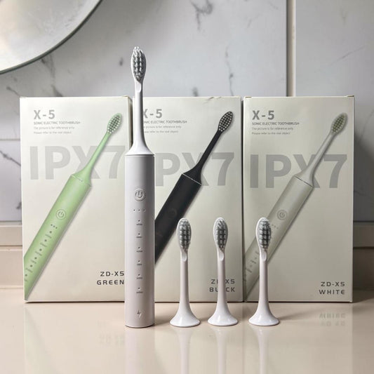 X-5 Sonic Electric Toothbrush | 6 Brushing Modes | IPX7 Waterproof | 4 Brush Heads