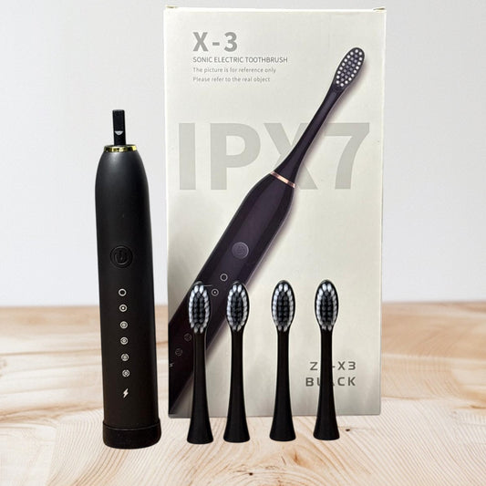 X-3 Sonic Electric Toothbrush | 6 Brushing Modes | IPX7 Waterproof | Classic Black Design