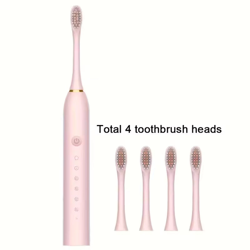 Dentonex Rechargeable Electric Toothbrush, 3 Cleaning Modes, 4 Brush Heads, Easy to carry