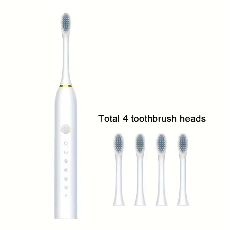 Dentonex Rechargeable Electric Toothbrush, 3 Cleaning Modes, 4 Brush Heads, Easy to carry